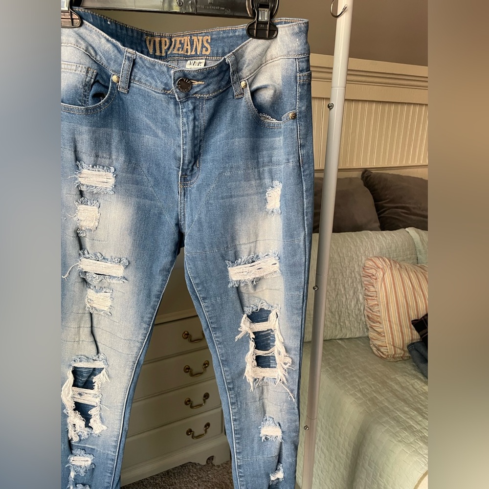 VIP Jeans Sz 13/14 Distressed